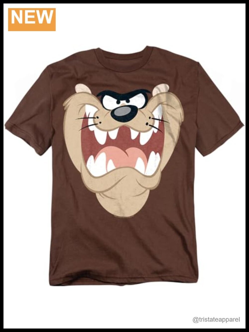 Looney Tunes Taz Face T Shirt Coffee Unisex Graphic Tee